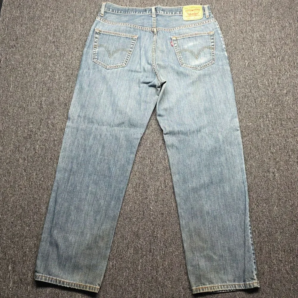 Levis 550 Jeans Mens 36x32 Relaxed Fit Tapered Leg Blue Medium Stonewash Denim